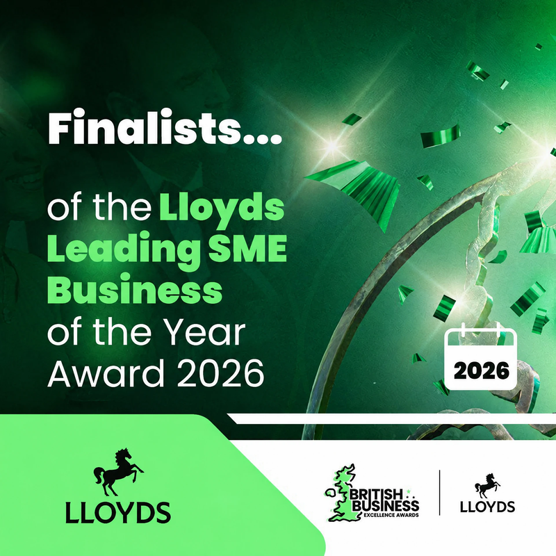 Finalists graphic for The Lloyds Leading SME Business of the Year Award 2026, Lloyds British Business Excellence Awards