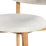 2 x Okra Cream Cotton Chairs with Curved Back in Acacia 2 x Okra Cream Cotton Chairs with Curved Back in Acacia