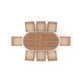 Teak 180-240cm Oval Extending Table, 4cm Top with 8 Warwick Chairs, Free Cushions. Teak 180-240cm Oval Extending Table, 4cm Top with 8 Warwick Chairs, Free Cushions.