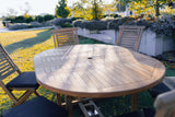 6 Seater Teak Garden Dining Set - 120-170cm Round-to-Oval Extending Table, 4cm Top with Hampton Folding Chairs 6 Seater Teak Garden Dining Set - 120-170cm Round-to-Oval Extending Table, 4cm Top with Hampton Folding Chairs