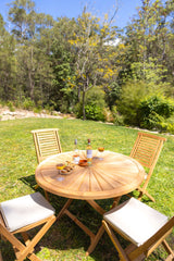 4 Seater Teak Garden Dining Set - 120cm Sunshine Folding Table with Folding Chairs 4 Seater Teak Garden Dining Set - 120cm Sunshine Folding Table with Folding Chairs