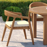 Teak Set 120cm Maximus Round Fixed Table 4cm Top with 4 Sydney Chairs – Teak Garden Dining Set, Free Cushions Teak Set 120cm Maximus Round Fixed Table 4cm Top with 4 Sydney Chairs – Teak Garden Dining Set, Free Cushions