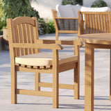 Teak Set 120cm Maximus Round Fixed Table 4cm Top With 4 Warwick Teak Chairs – Teak Garden Dining Set, Free Cushions Teak Set 120cm Maximus Round Fixed Table 4cm Top With 4 Warwick Teak Chairs – Teak Garden Dining Set, Free Cushions