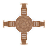 Teak Set 120cm Spiral Folding Table with 4 Folding Chairs Teak Set 120cm Spiral Folding Table with 4 Folding Chairs