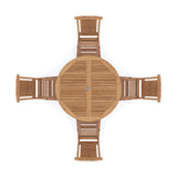 Teak 120cm to 170cm Round to Oval Extending Table with 4 Hampton Folding Chairs Teak 120cm to 170cm Round to Oval Extending Table with 4 Hampton Folding Chairs