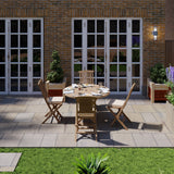 Teak Set 120cm Spiral Folding Table with 4 Folding Chairs Teak Set 120cm Spiral Folding Table with 4 Folding Chairs