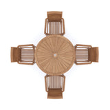 Teak Set 120cm Sunshine Round Folding Table with 4 Oxford Stacking Chairs Teak Set 120cm Sunshine Round Folding Table with 4 Oxford Stacking Chairs