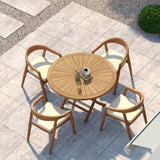 Teak Set 120cm Sunshine Folding Table 4cm Top with 4 Sydney Chairs – Teak Garden Dining Set, Free Cushions Teak Set 120cm Sunshine Folding Table 4cm Top with 4 Sydney Chairs – Teak Garden Dining Set, Free Cushions