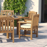 Teak Set 150cm Maximus Round Table 4cm Top with 6 Warwick Chairs – Teak Garden Dining Set, Free Cushions Teak Set 150cm Maximus Round Table 4cm Top with 6 Warwick Chairs – Teak Garden Dining Set, Free Cushions