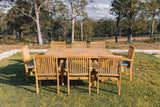 8 Seater Teak Garden Dining Set - 180-240cm Rectangular Extending Table with Henley Stacking Chairs 8 Seater Teak Garden Dining Set - 180-240cm Rectangular Extending Table with Henley Stacking Chairs