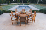 8 Seater Teak Garden Dining Set - 180cm Maximus Round Table with Henley Stacking Chairs 8 Seater Teak Garden Dining Set - 180cm Maximus Round Table with Henley Stacking Chairs