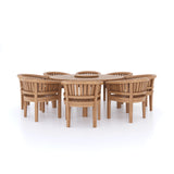 Teak Set 180cm Maximus Round Table 4cm Top (8 San Francisco Chairs) Cushions included. Teak Set 180cm Maximus Round Table 4cm Top (8 San Francisco Chairs) Cushions included.