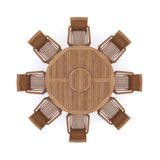 Teak Set 180cm Maximus Round Table 4cm Top (8 Oxford Stacking Chairs) Cushions included. Teak Set 180cm Maximus Round Table 4cm Top (8 Oxford Stacking Chairs) Cushions included.