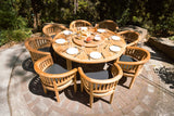 8 Seater Teak Garden Dining Set - 180cm Maximus Round Table, 4cm Top with San Francisco Chairs 8 Seater Teak Garden Dining Set - 180cm Maximus Round Table, 4cm Top with San Francisco Chairs