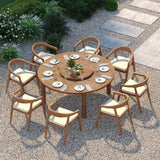 Teak Set 180cm Maximus Round Fixed Table 4cm Top with 8 Sydney Chairs – Teak Garden Dining Set, Free Cushions Teak Set 180cm Maximus Round Fixed Table 4cm Top with 8 Sydney Chairs – Teak Garden Dining Set, Free Cushions