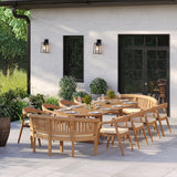 Teak Oval 2m to 3m Extending Table 4cm Top with 8 Sydney Chairs & 2 San Francisco Benches – Teak Garden Dining Set, Free Cushions Teak Oval 2m to 3m Extending Table 4cm Top with 8 Sydney Chairs & 2 San Francisco Benches – Teak Garden Dining Set, Free Cushions
