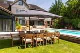 10 Seater Teak Garden Dining Set - 2-3m Oval Extending Table with Marlow Stacking Chairs 10 Seater Teak Garden Dining Set - 2-3m Oval Extending Table with Marlow Stacking Chairs