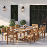 Teak Set 200–300cm Rectangle Extending Table 4cm Top with 10 Marlow Stacking Chairs – Premium Teak Garden Dining Set Teak Set 200–300cm Rectangle Extending Table 4cm Top with 10 Marlow Stacking Chairs – Premium Teak Garden Dining Set