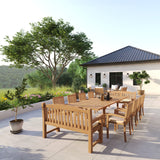 12 Seater Teak Garden Dining Set – 200–300cm Rectangular Extending Table, 4cm Top with 8 Henley Stacking Chairs & 2 Harmony Benches 12 Seater Teak Garden Dining Set – 200–300cm Rectangular Extending Table, 4cm Top with 8 Henley Stacking Chairs & 2 Harmony Benches