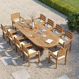 Teak Oval 2m to 3m Extending Table with 10 Marlow Stacking Chairs – Premium Teak Garden Furniture Set Teak Oval 2m to 3m Extending Table with 10 Marlow Stacking Chairs – Premium Teak Garden Furniture Set