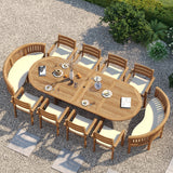 Teak Oval 2m to 3m Extending Table with 8 Marlow Stacking Chairs & 2 San Francisco Benches – Teak Garden Furniture Set Teak Oval 2m to 3m Extending Table with 8 Marlow Stacking Chairs & 2 San Francisco Benches – Teak Garden Furniture Set