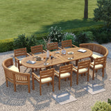 Teak Oval 2m to 3m Extending Table with 8 Marlow Stacking Chairs & 2 San Francisco Benches – Teak Garden Furniture Set Teak Oval 2m to 3m Extending Table with 8 Marlow Stacking Chairs & 2 San Francisco Benches – Teak Garden Furniture Set