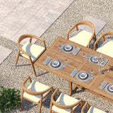 Teak Set 200–300cm Rectangle Extending Table 4cm Top with 10 Sydney Chairs – Teak Garden Dining Set, Free Cushions Teak Set 200–300cm Rectangle Extending Table 4cm Top with 10 Sydney Chairs – Teak Garden Dining Set, Free Cushions