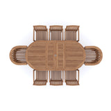 Teak 180cm to 240cm Oval Extending Table with 6 Henley Stacking Chairs & 2 Francisco Chairs Teak 180cm to 240cm Oval Extending Table with 6 Henley Stacking Chairs & 2 Francisco Chairs