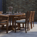 Teak 180cm to 240cm Oval Extending Table with 6 Henley Stacking Chairs & 2 Francisco Chairs Teak 180cm to 240cm Oval Extending Table with 6 Henley Stacking Chairs & 2 Francisco Chairs