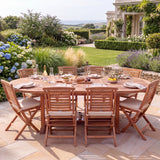 Teak Oval 180-240cm Extending Table 4cm Top (8 Hampton Chairs) - Premium Teak Outdoor Dining Set - UK and Ireland garden setting - image 3 Teak Oval 180-240cm Extending Table 4cm Top (8 Hampton Chairs) - Premium Teak Outdoor Dining Set - UK and Ireland garden setting - image 3