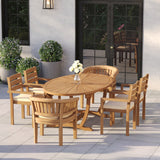 Teak Set 2m Sunshine Oval Table with 4 Marlow Stacking Chairs and 2 San Francisco Chairs – Premium Teak Garden Dining Set Teak Set 2m Sunshine Oval Table with 4 Marlow Stacking Chairs and 2 San Francisco Chairs – Premium Teak Garden Dining Set