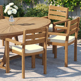Teak Set 2m Sunshine Oval Table 4cm Top with 6 Marlow Stacking Chairs – Teak Garden Dining Set, Free Cushions Teak Set 2m Sunshine Oval Table 4cm Top with 6 Marlow Stacking Chairs – Teak Garden Dining Set, Free Cushions