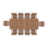 Teak Set 200cm-300cm Rectangle Extending Table with 10 Henley Stacking Chairs Teak Set 200cm-300cm Rectangle Extending Table with 10 Henley Stacking Chairs