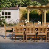 Teak Set 200cm-300cm Rectangle Extending Table with 10 Henley Stacking Chairs Teak Set 200cm-300cm Rectangle Extending Table with 10 Henley Stacking Chairs