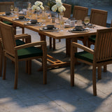 Teak Set 200cm-300cm Rectangle Extending Table with 10 Henley Stacking Chairs Teak Set 200cm-300cm Rectangle Extending Table with 10 Henley Stacking Chairs