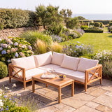 Amalfi Corner Teak Sofa Set - Premium Teak Garden Furniture Set - UK and Ireland garden setting - image 1 Amalfi Corner Teak Sofa Set - Premium Teak Garden Furniture Set - UK and Ireland garden setting - image 1