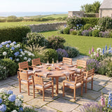 Teak Set 180cm Maximus Round Fixed Table with 8 Marlow Stacking Chairs - Teak Garden Dining Set - UK and Ireland garden setting - image 1 Teak Set 180cm Maximus Round Fixed Table with 8 Marlow Stacking Chairs - Teak Garden Dining Set - UK and Ireland garden setting - image 1