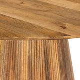 Solid Wood 150cm Round Dining Table, Fluted Base, Natural Finish Solid Wood 150cm Round Dining Table, Fluted Base, Natural Finish