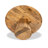 Solid Wood 150cm Round Dining Table, Fluted Base, Natural Finish Solid Wood 150cm Round Dining Table, Fluted Base, Natural Finish