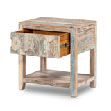 Luxus Reclaimed Teak Bedside Drawer, Mountain Pattern Luxus Reclaimed Teak Bedside Drawer, Mountain Pattern
