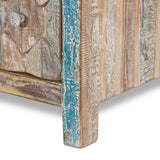 Tall Reclaimed Teak Chest of Drawers, Mountain Pattern Tall Reclaimed Teak Chest of Drawers, Mountain Pattern