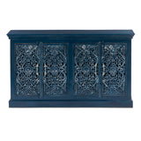 Handcrafted Solid Wood Sideboard, Indigo Blue Finish 150cm + 180cm Handcrafted Solid Wood Sideboard, Indigo Blue Finish 150cm + 180cm