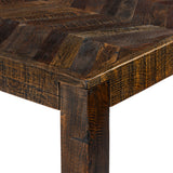 Reclaimed Teak Dining Table, Parquet Top Reclaimed Teak Dining Table, Parquet Top