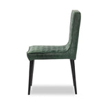 2 x Luxus Real Leather Chairs, Green Distressed. 2 x Luxus Real Leather Chairs, Green Distressed.
