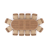 Giant Teak Oval Set 200cm-300cm Extending Table with 12 Henley Stacking Chairs Giant Teak Oval Set 200cm-300cm Extending Table with 12 Henley Stacking Chairs
