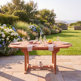 120cm to 170cm Round to Oval Extending Teak Table - Premium Extending Outdoor Table - UK and Ireland garden setting - image 1 120cm to 170cm Round to Oval Extending Teak Table - Premium Extending Outdoor Table - UK and Ireland garden setting - image 1