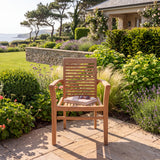 2 x Teak Garden Oxford Stacking Chairs (Cushions Included): Refined, Space-Smart Seating For Outdoor Dining - UK and Ireland garden setting - image 2 2 x Teak Garden Oxford Stacking Chairs (Cushions Included): Refined, Space-Smart Seating For Outdoor Dining - UK and Ireland garden setting - image 2