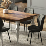 180cm Rectangle Solid Wood Table with Ornate White Legs and 6 Grey Velvet Chairs 180cm Rectangle Solid Wood Table with Ornate White Legs and 6 Grey Velvet Chairs