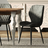 180cm Rectangle Solid Wood Table with Ornate White Legs and 6 Grey Velvet Chairs 180cm Rectangle Solid Wood Table with Ornate White Legs and 6 Grey Velvet Chairs