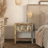 Luxus Reclaimed Teak Bedside Drawer, Mountain Pattern Luxus Reclaimed Teak Bedside Drawer, Mountain Pattern